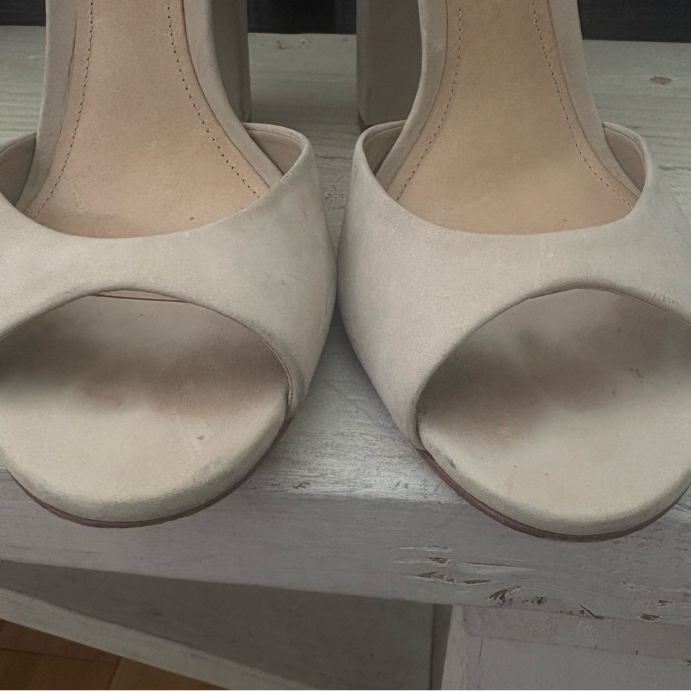 SCHUTZ Taupe Block Heel Sandals - Picture 10 of 16